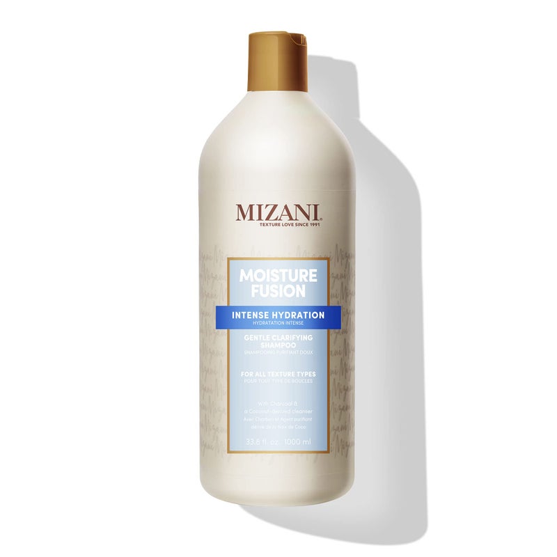 Mizani Moisture Fusion Gentle Clarifying Shampoo - Cleanses Hair to Remove Buildup, With Charcoal, For Curly Hair, 33.8 Fl Oz - Image 1